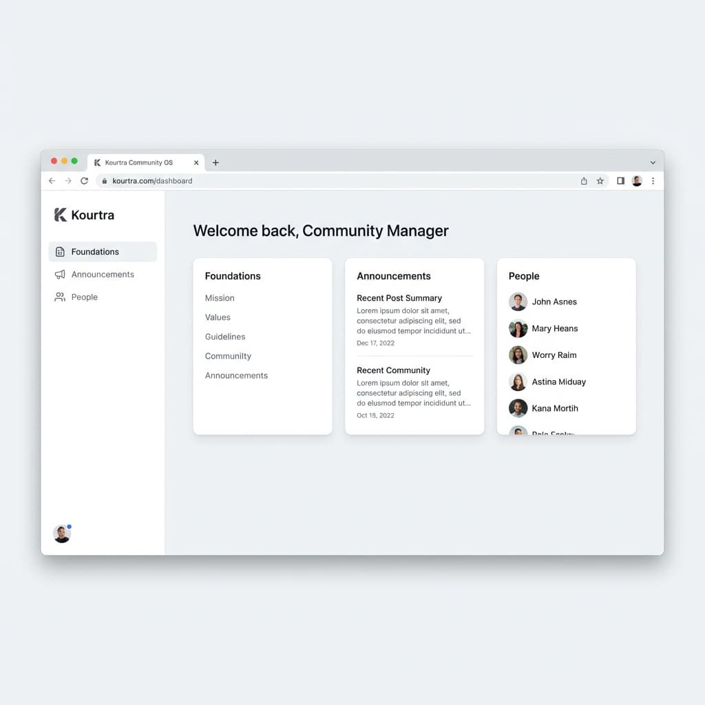Kourtra Community OS Dashboard